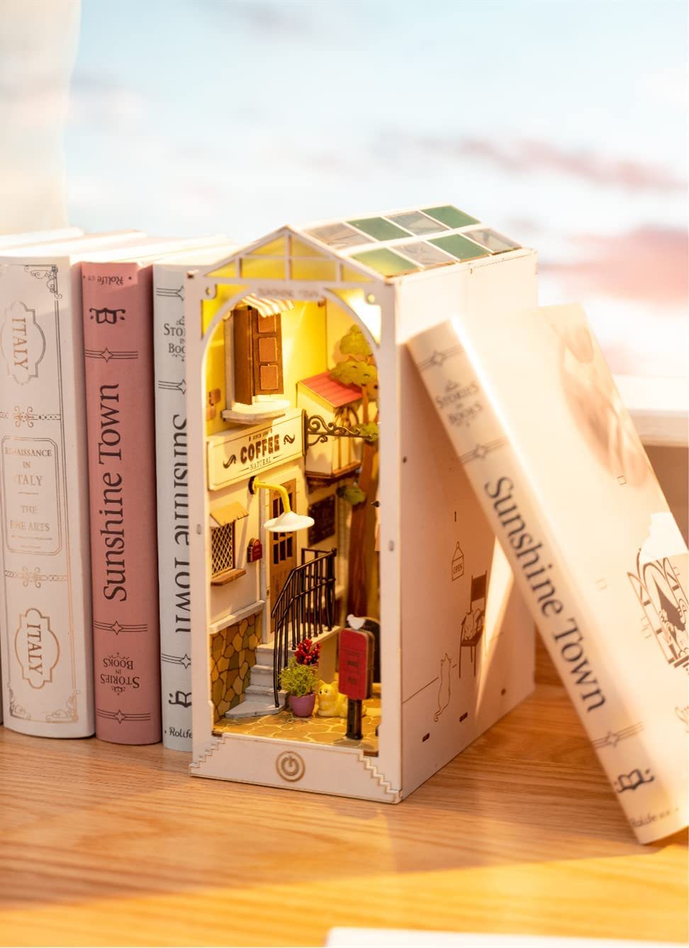 Rolife Book Nooks Series Stories In Books 4 Kinds DIY AX-Woody Miniature House Furniture Sakura Densya TGB01