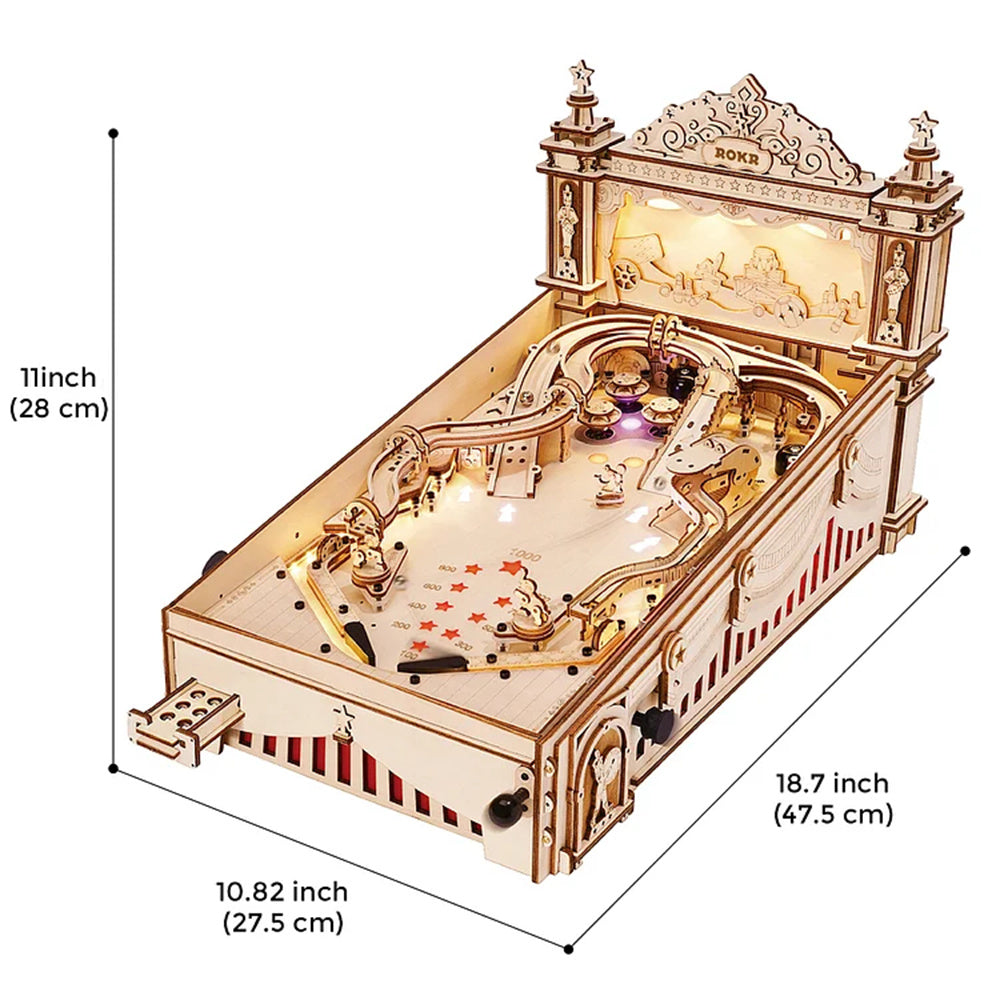 ROKR 3D Puzzle Pinball Machine Wooden Puzzle Brainteaser Building Toy