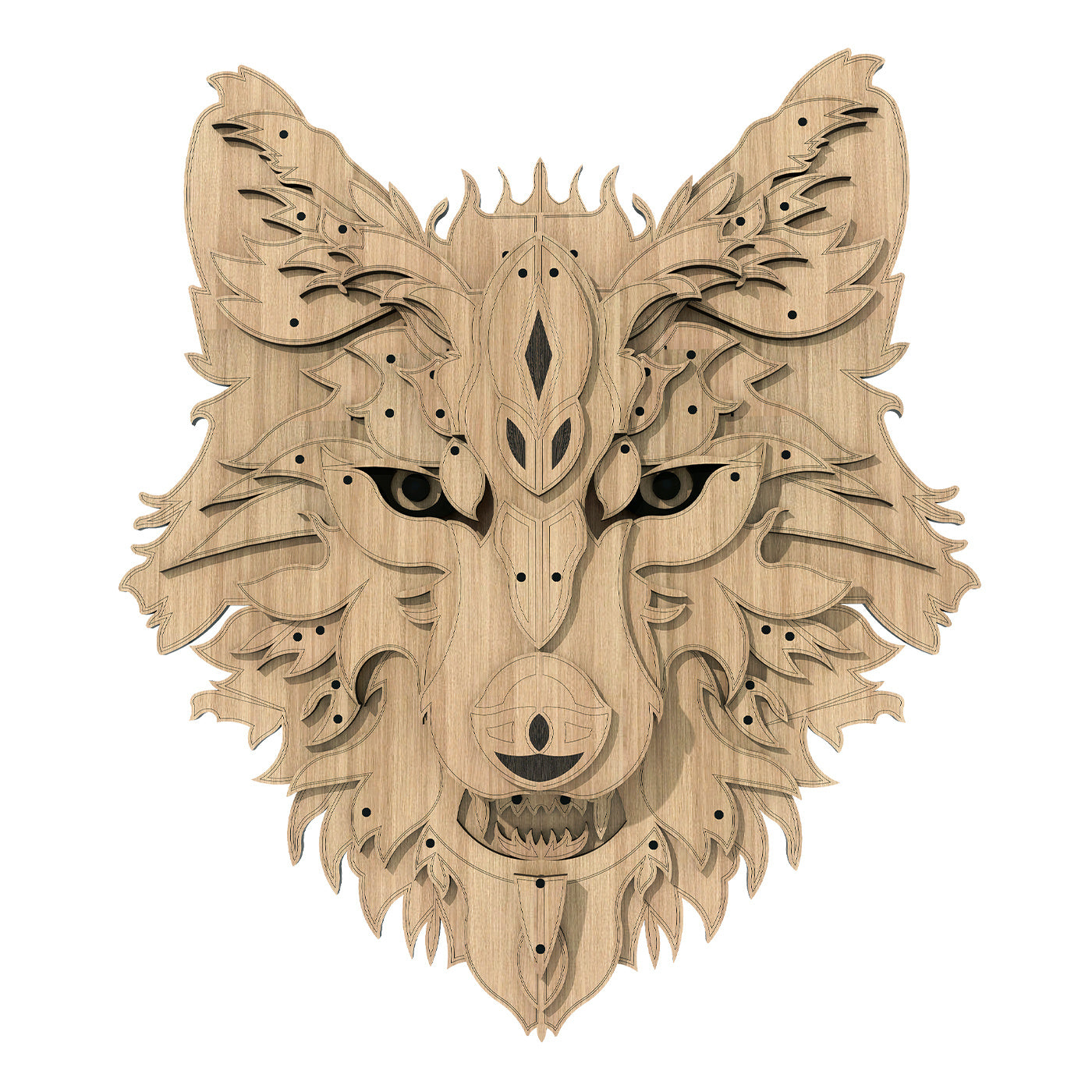 Home Fashion Simple Wolf Spirit Wood Carving Puzzle Toy