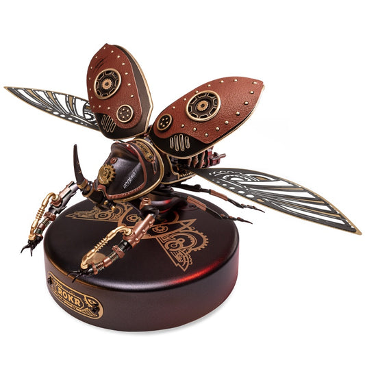 AX-Woody Rokr Metal 3D Puzzles Games Rhinoceros Beetle Punk Style Gift For Birthday Easy Assembly Mechanical Design Toys - MI01